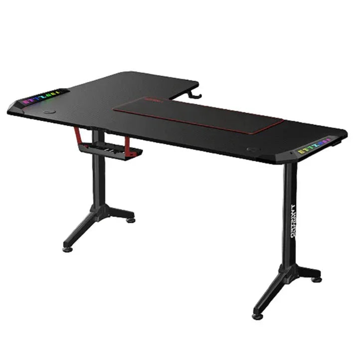 Twisted Minds Warrior L-Shaped RGB Gaming Desk (Right) Black (160*100*75cm) - Tashqila Twisted Minds Warrior L-Shaped RGB Gaming Desk (Right) Black (160*100*75cm) - Tashqila